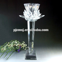 Castiçal de cristal bens domésticos com base de cristal de lótus decorativo